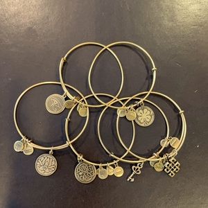 6 Alex and Ani gold bracelets